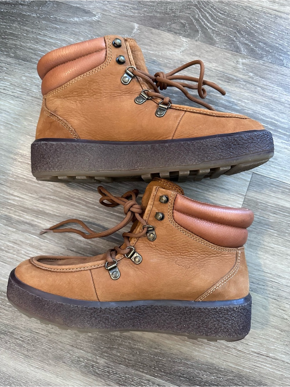 Madewell Carson Boot Pecan Brown Leather Lace-Up Ankle Booties Sz 9